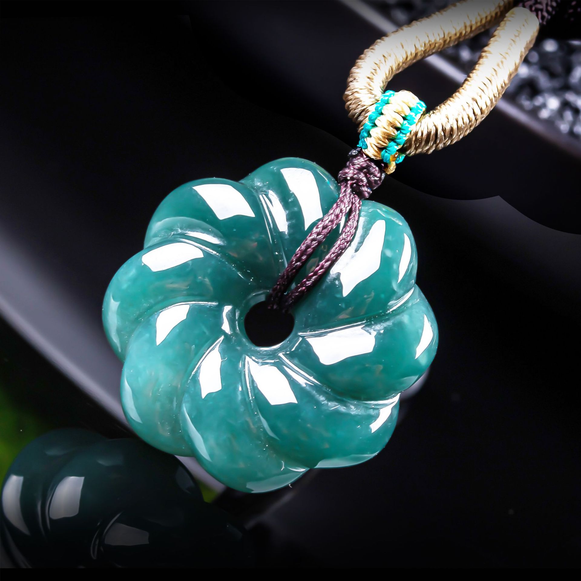 Women Accessories Jewelry - 천연 버마산 비취 꽃 모양 펜던트
