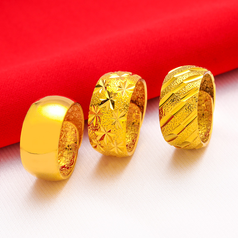 Wrap Ring Gold - 남성 와이드 12mm 대형 링 오프닝