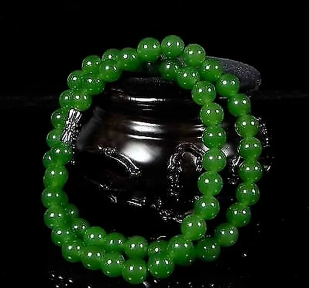Women Accessories Jewelry - 천연 녹색 구슬 목걸이, 중국 옥