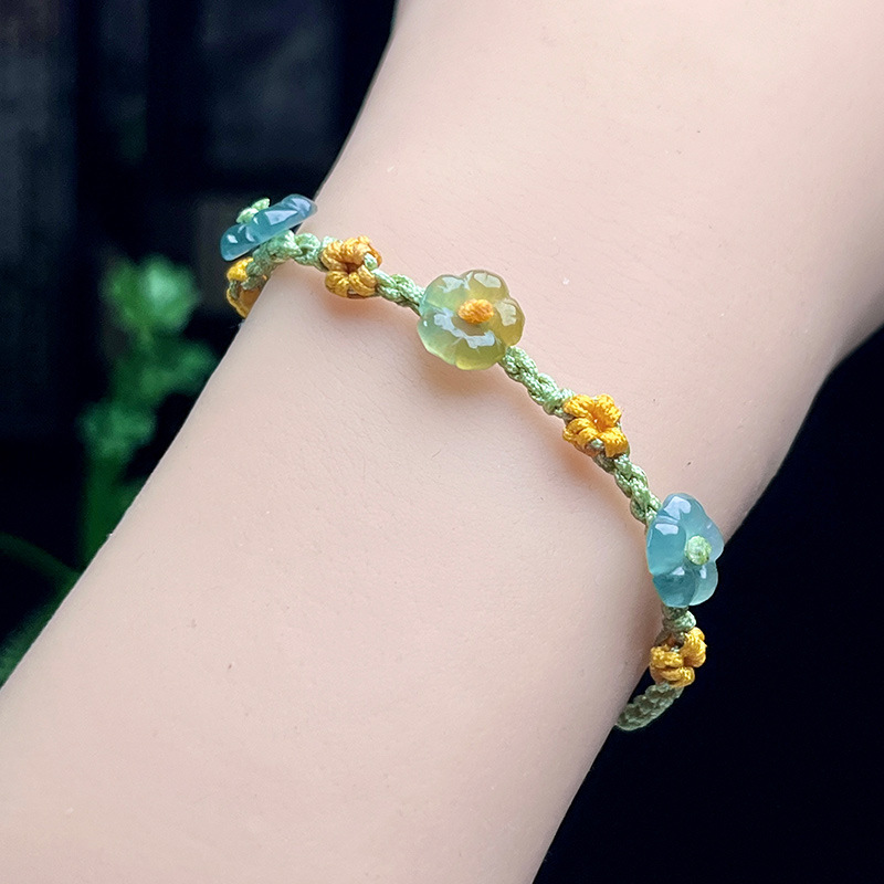 Women Accessories Jewelry - 미얀마 경옥 꽃 팔찌 여성을위한 진짜