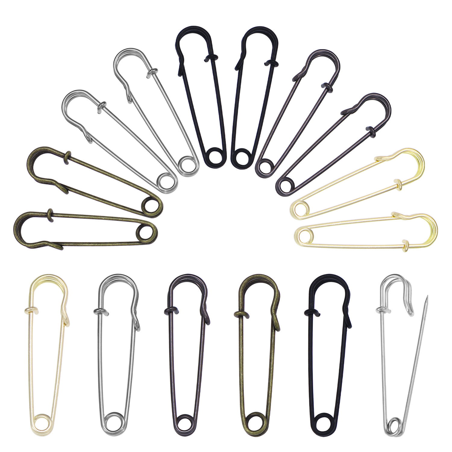 Brooch Pin Gold - 20Pcs 50mm 금속 안전 핀 실버/골드/블랙