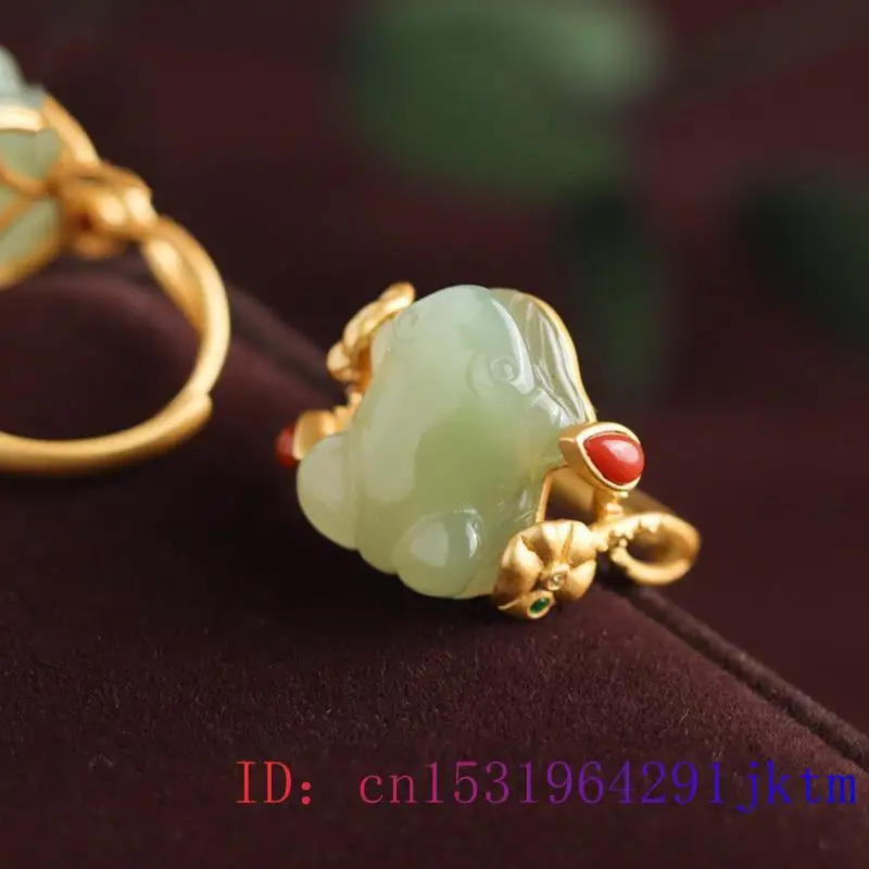 녹색 옥 개구리 반지, 자연 디자이너 액세서리, 부적  - Women Accessories Jewelry 리뷰 및 가격