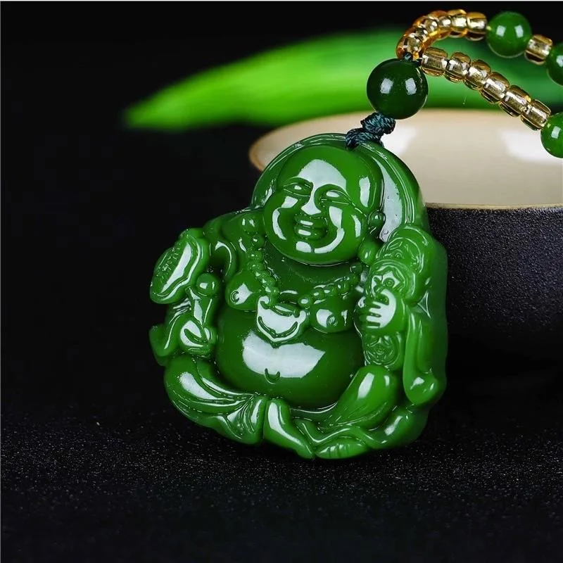 중국 녹색 옥 Maitreya 부처님 펜던트 목걸이,  - Women Accessories Jewelry 리뷰 및 가격