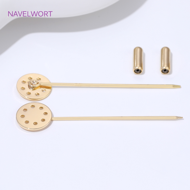 14K 금도금 롱 브로치 안전핀 12mm 블랭크 베이스 - Brooch Pin Gold 리뷰 및 가격