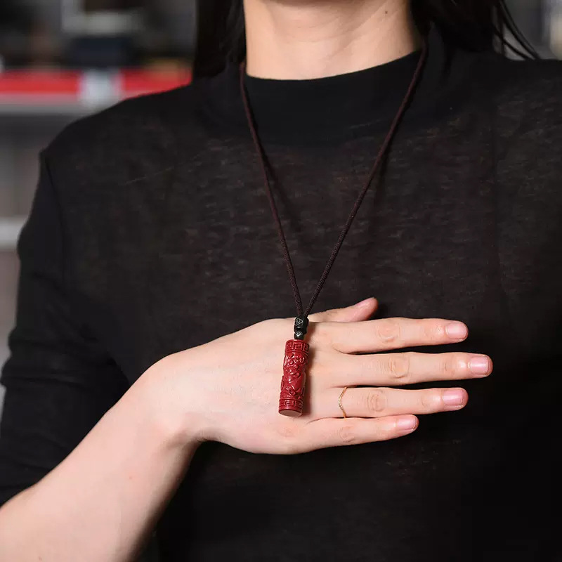 럭셔리 레드 Cinnabar 중국어 조디악 펜던트 심장 - Women Accessories Jewelry 리뷰 및 가격