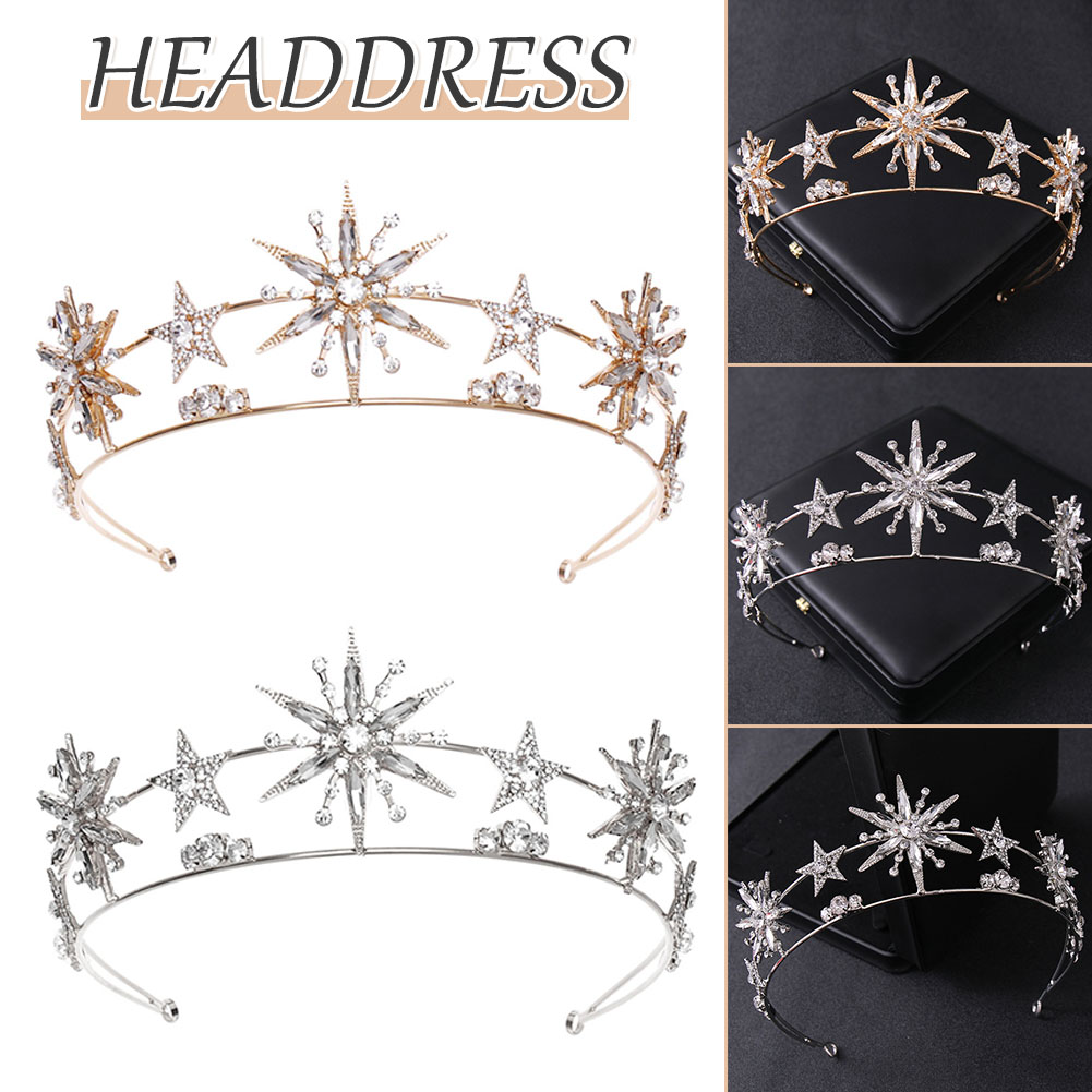 별 모양의 크라운 반짝 이는 라인 석 더블 레이어 헤어 - Women'S Wedding Accessories 리뷰 및 가격