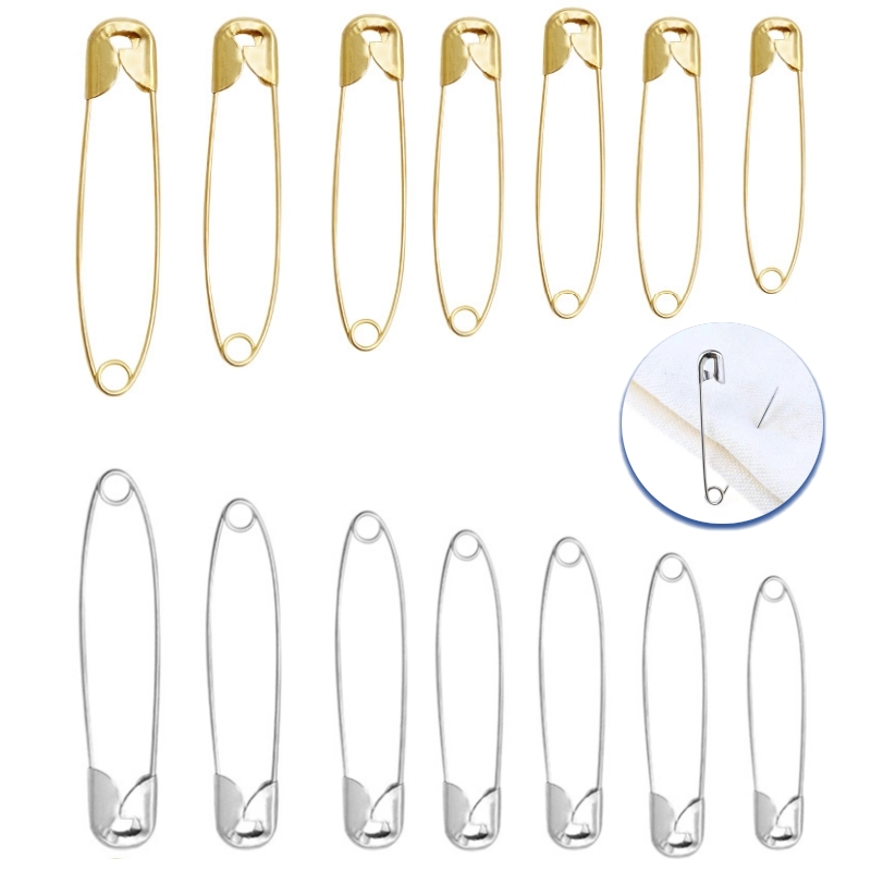 100개/세트 스테인리스 스틸 안전핀 18-53mm 골 - Brooch Pin Gold 리뷰 및 가격