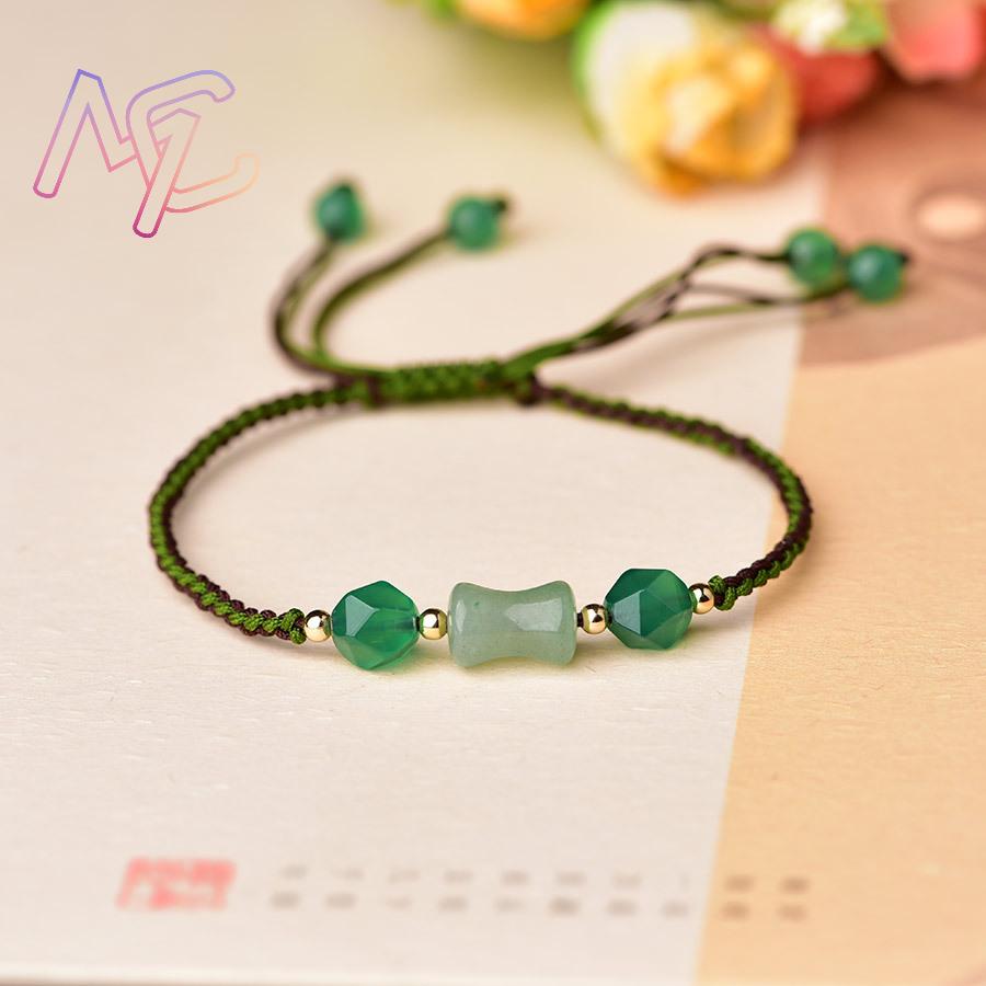 녹색 천연 옥 비즈 팔찌 여성을위한 패션 선물 팔찌 진 - Women Accessories Jewelry 리뷰 및 가격