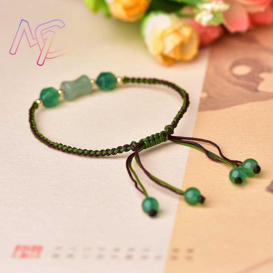 녹색 천연 옥 비즈 팔찌 여성을위한 패션 선물 팔찌 진 - Women Accessories Jewelry 리뷰 및 가격