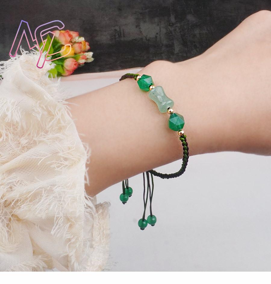 녹색 천연 옥 비즈 팔찌 여성을위한 패션 선물 팔찌 진 - Women Accessories Jewelry 리뷰 및 가격