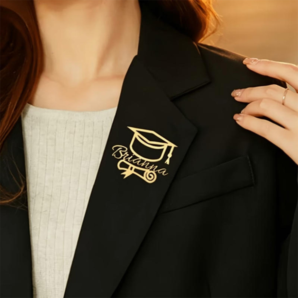 맞춤형 졸업 모자 이름 브로치 핀 남녀 이름 라펠 핀  - Brooch Pin Gold 리뷰 및 가격