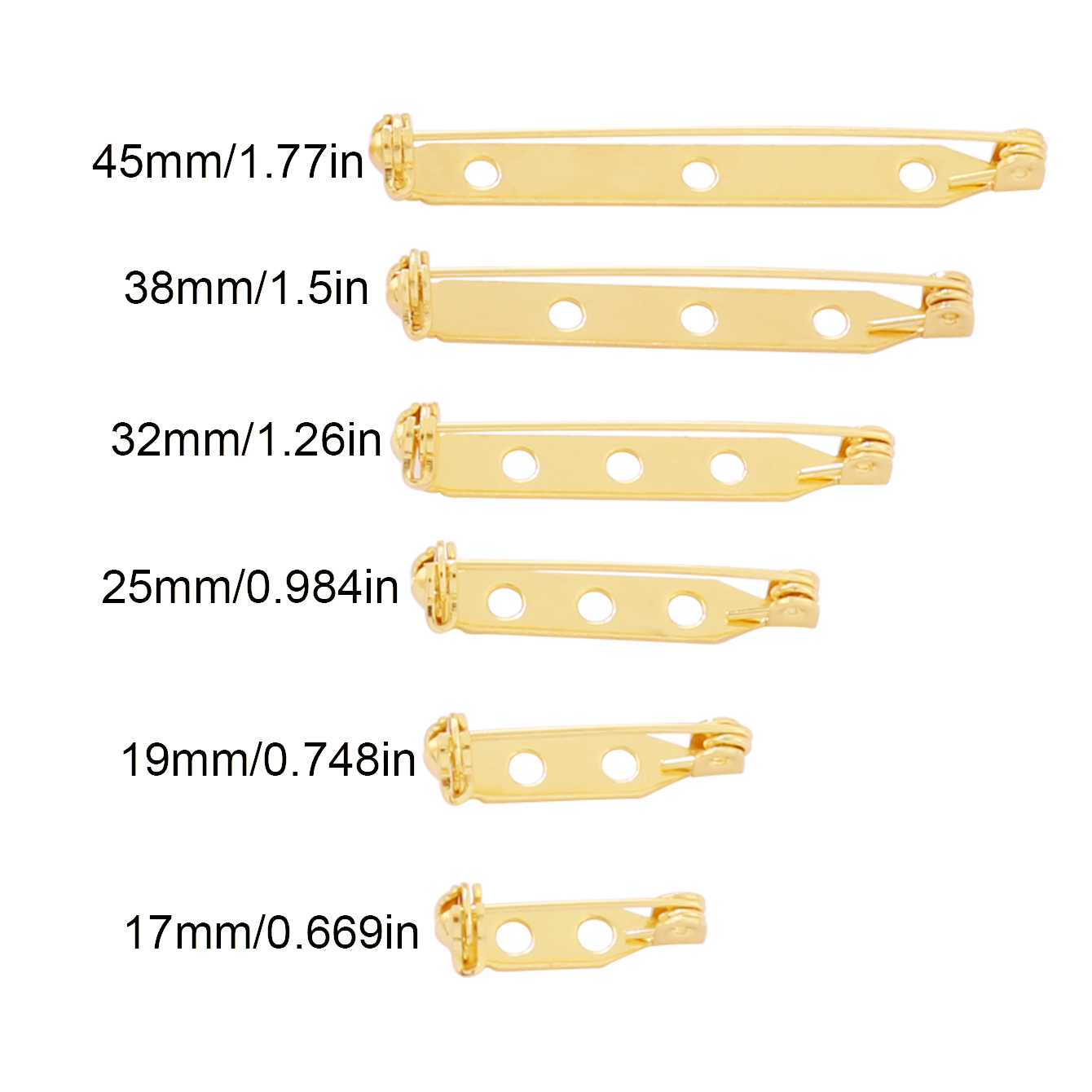 10개 17-45mm 브로치 클립 베이스 핀 실버/골드 - Brooch Pin Gold 리뷰 및 가격