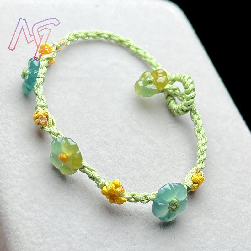 미얀마 경옥 꽃 팔찌 여성을위한 진짜 보석 디자이너 선 - Women Accessories Jewelry 리뷰 및 가격