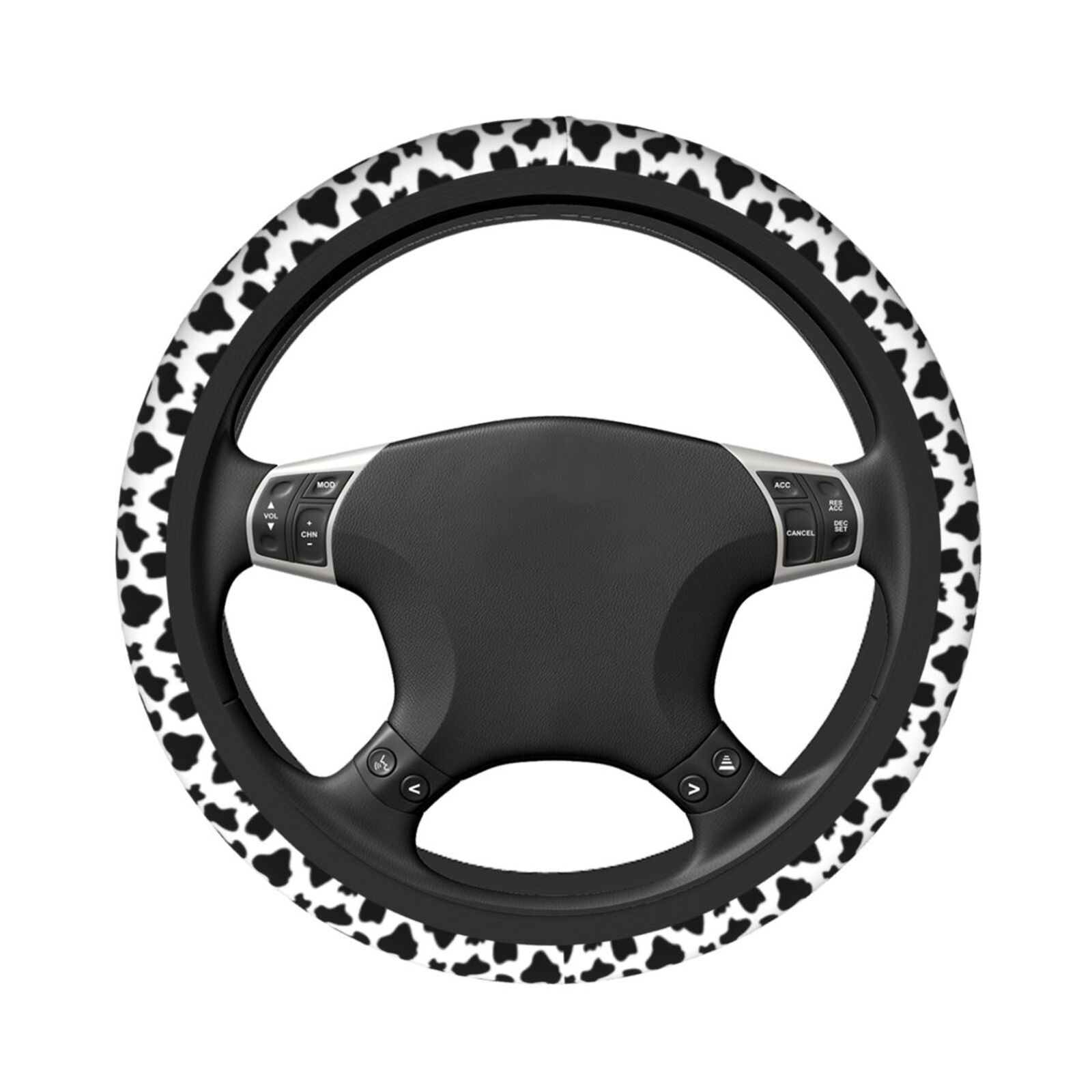 흑백 소 무늬 스티어링 휠 유니버설 15인치 자동차 액 - Women'S Accessories Vans 리뷰 및 가격