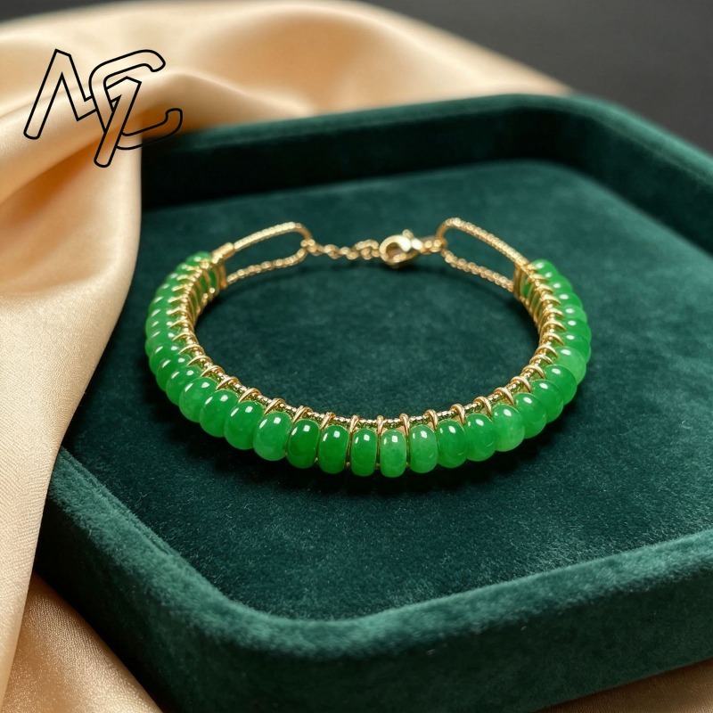 천연 건조된 푸른색 옥 구슬로 만든 계산기 모양 팔찌, - Women Accessories Jewelry 리뷰 및 가격