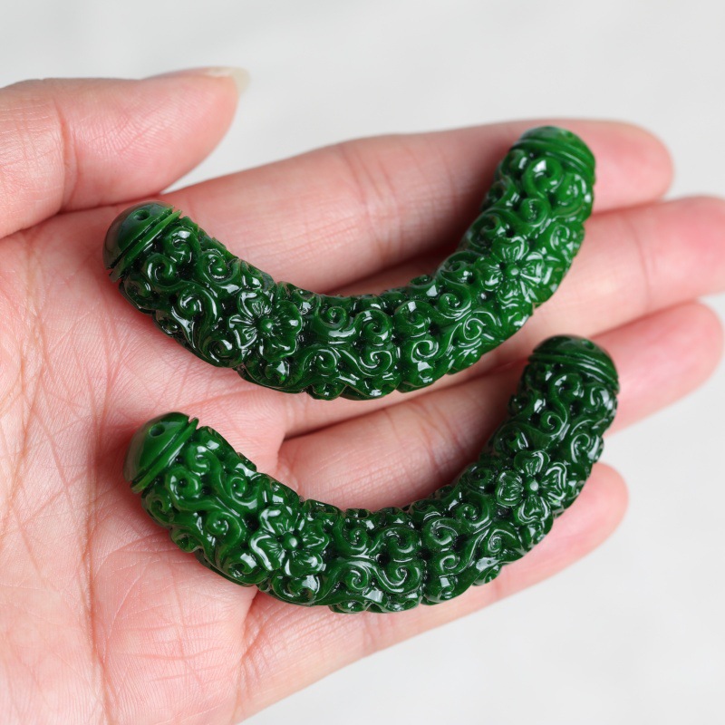 1pc 천연 녹색 옥 드래곤 벤딩 스트립 DIY 팔찌  - Women Accessories Jewelry 리뷰 및 가격