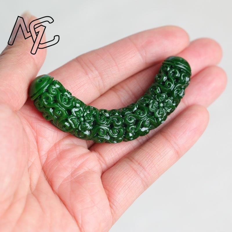 1pc 천연 녹색 옥 드래곤 벤딩 스트립 DIY 팔찌  - Women Accessories Jewelry 리뷰 및 가격