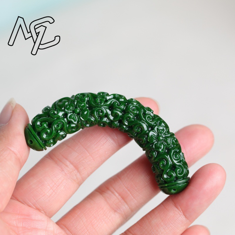 1pc 천연 녹색 옥 드래곤 벤딩 스트립 DIY 팔찌  - Women Accessories Jewelry 리뷰 및 가격