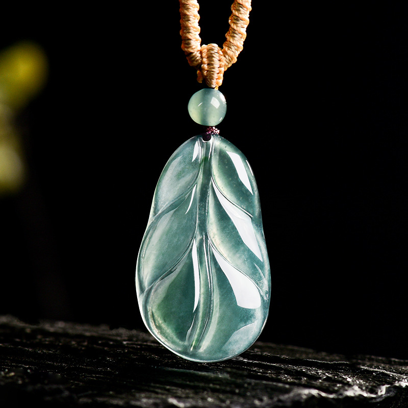 미얀마 비취 잎 펜던트 여성용 선물 진짜 비취 부적 패 - Women Accessories Jewelry 리뷰 및 가격