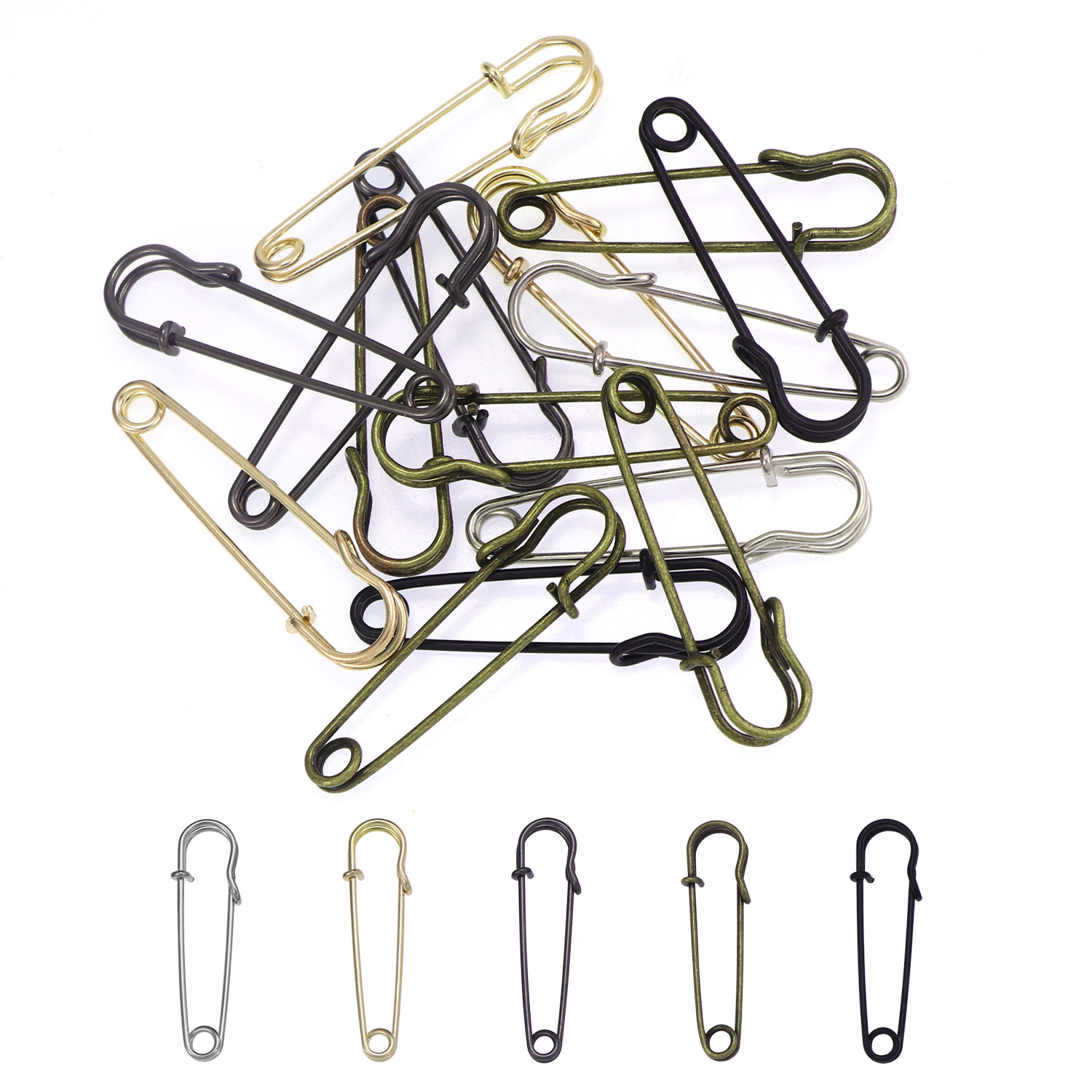 20Pcs 50mm 금속 안전 핀 실버/골드/블랙 대형 - Brooch Pin Gold 리뷰 및 가격